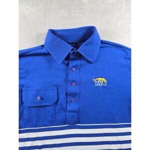 Vintage BYU Cougars Polo Shirt Mens XS Blue Short Sleeve Striped *Read